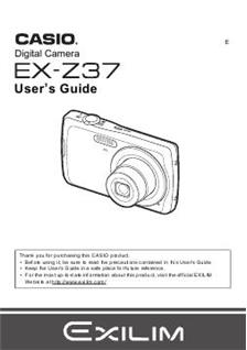 Casio Exilim EX Z37 Printed Manual