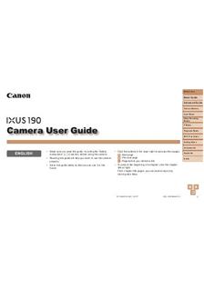 Canon Digital Ixus 190 manual. Camera Instructions.