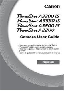 Canon PowerShot A3350 IS Printed Manual