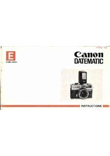 Canon Datematic manual. Camera Instructions.