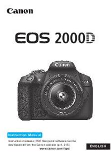 canon eos 1000d camera instruction manual