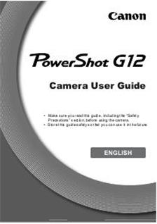 Canon PowerShot G12 manual. Camera Instructions.