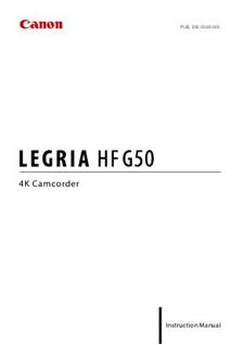 Canon Legria HF G50 manual. Camera Instructions.