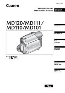 Canon MD 101 manual. Camera Instructions.