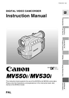 Canon MV 550 i manual. Camera Instructions.