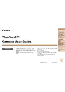 Canon PowerShot D30 manual. Camera Instructions.