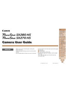 Canon PowerShot SX280 HS manual. Camera Instructions.