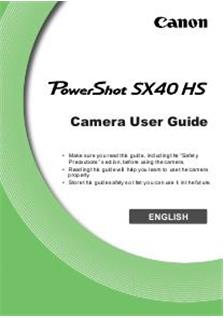 Canon PowerShot SX40 HS manual. Camera Instructions.