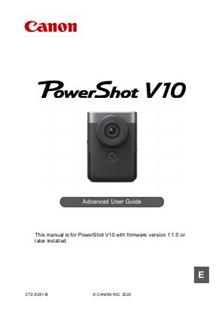 Canon PowerShot V10 manual. Camera Instructions.