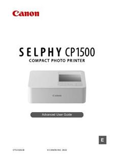 Canon CP 1500 Selphy manual. Camera Instructions.