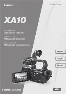 Canon XA 10 manual. Camera Instructions.