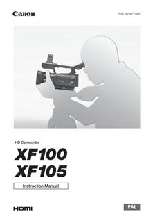 Canon XF 105 manual. Camera Instructions.