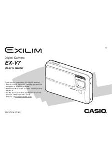 Casio Exilim EX V7 manual. Camera Instructions.