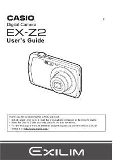Casio Exilim EX Z 2 manual. Camera Instructions.