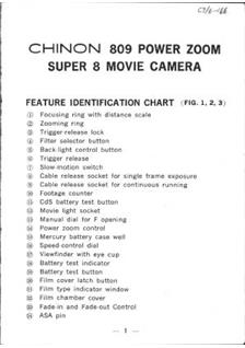 Chinon 809 manual. Camera Instructions.