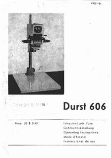 Durst 606 manual. Camera Instructions.