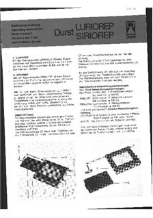 Durst Luriorep manual. Camera Instructions.