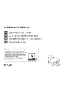 Epson XP 303 manual. Camera Instructions.