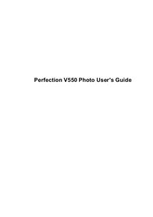 Epson Perfection V550 Photo manual. Camera Instructions.