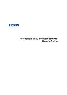 Epson Perfection V8000 manual. Camera Instructions.