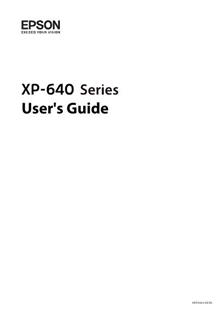 Epson XP645 manual. Camera Instructions.