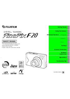 Fujifilm FinePix F20 manual. Camera Instructions.