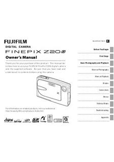 Fujifilm FinePix Z20 fd manual. Camera Instructions.