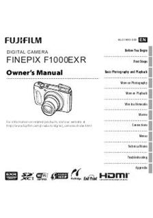 Fujifilm Finepix F1000EXR Printed Manual