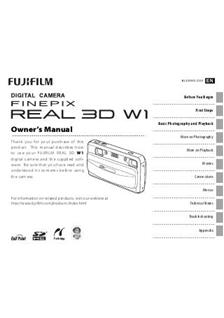 Fujifilm FinePix Real 3D W1 manual. Camera Instructions.