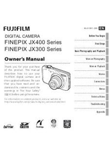 Fujifilm FinePix JX300 manual. Camera Instructions.