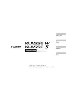 Fujifilm Klasse W manual. Camera Instructions.