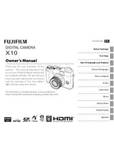 Fujifilm Finepix X10 manual. Camera Instructions.