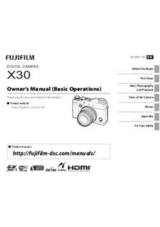 Fujifilm Finepix X30 manual. Camera Instructions.