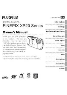 Fujifilm FinePix XP20 manual. Camera Instructions.