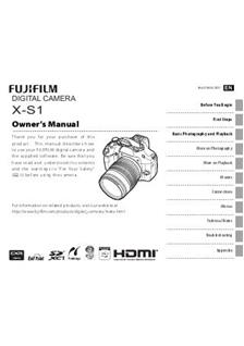 Fujifilm XS1 manual. Camera Instructions.