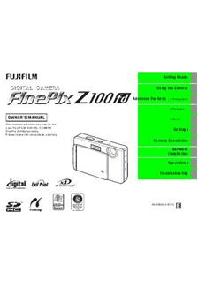 Fujifilm FinePix Z100 fd manual. Camera Instructions.