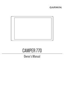 Garmin Camper 770 manual. Camera Instructions.