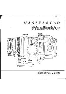 Hasselblad FlexBody CP manual. Camera Instructions.