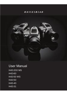 Hasselblad H4D 50 manual. Camera Instructions.