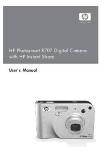 Hewlett Packard PhotoSmart R 707 manual. Camera Instructions.