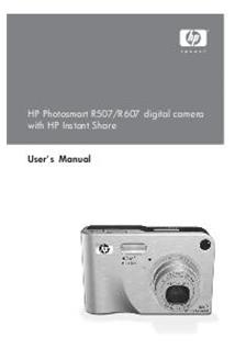 Hewlett Packard PhotoSmart R 607 manual. Camera Instructions.