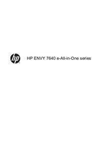 Hewlett Packard Envy 7640e manual. Camera Instructions.