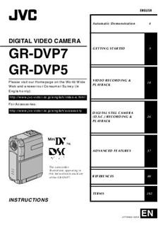 JVC GR DVP 5 manual. Camera Instructions.