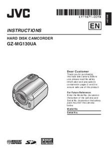 JVC GZ MG 130 manual. Camera Instructions.