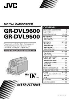 JVC GR DVL 9500 manual. Camera Instructions.