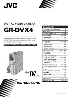 JVC GR DVX 4 manual. Camera Instructions.