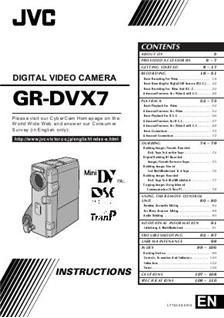 JVC GR DVX 7 manual. Camera Instructions.