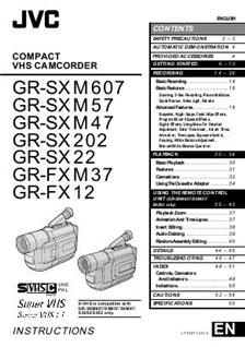 JVC GR SX 22 manual. Camera Instructions.