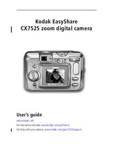 Kodak CX 7525 manual. Camera Instructions.