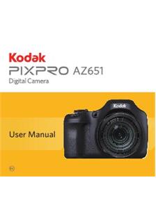 Kodak PixPro AZ651 manual. Camera Instructions.